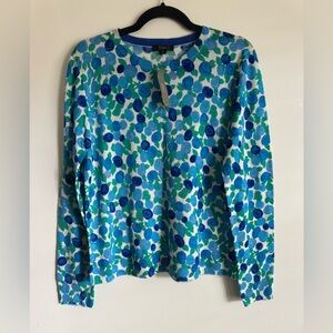 New J. Crew Margot Sweater in Blueberry Floral Size Medium- AW356